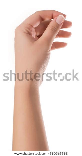 Woman Hand Hold Virtual Business Card Stock Photo Edit Now 590365598