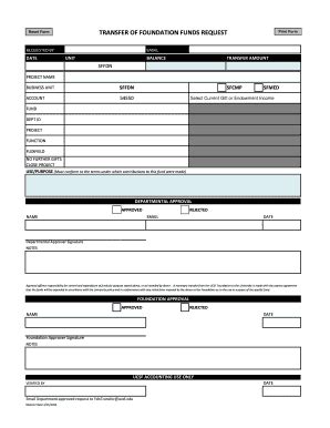 Fillable Online Controller Ucsf Transfer Of Funds Request Form Fax