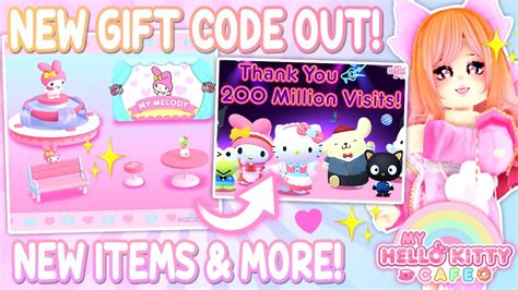 🎀new T Code Out For Free Rewards New Furnitures Decors And More My Hello Kitty Cafe Roblox