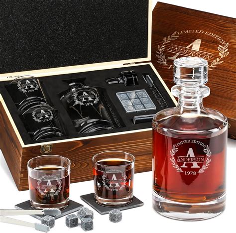 Juego De Decantador De Whisky Personalizado Y Piedras Regalo