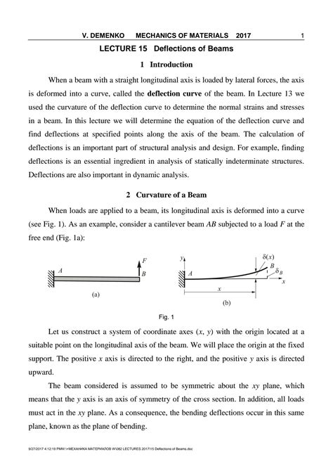 Solution 15 Deflections Of Beams Studypool