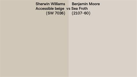 Sherwin Williams Accessible Beige SW 7036 Vs Benjamin Moore Sea Froth