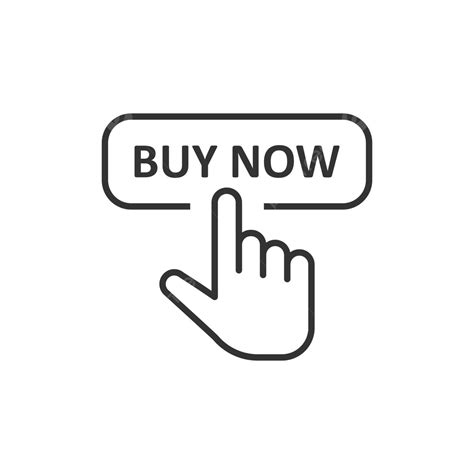 Flat Shop Icon With Finger Cursor And Click Button Vector Commerce