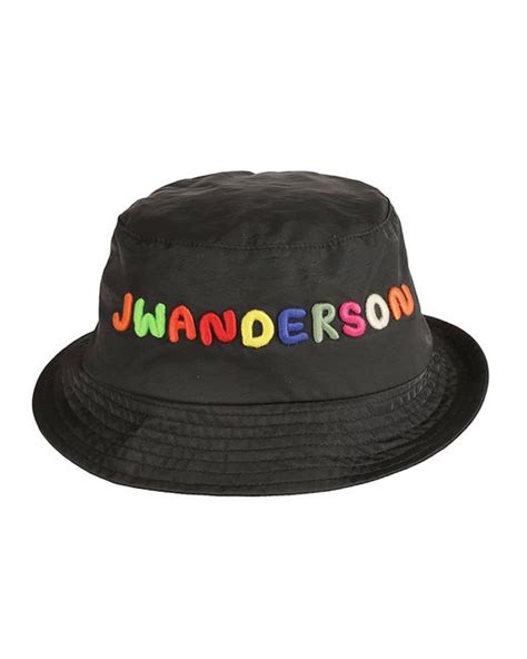 Jw Anderson Logo Embroidery Bucket Hat In Black Lyst