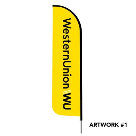 "Western Union" Logo Printed Feather Flag | Peak Banner