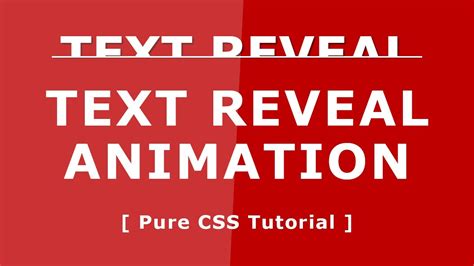 Css Text Reveal Animation Pure Css Tutorials Youtube