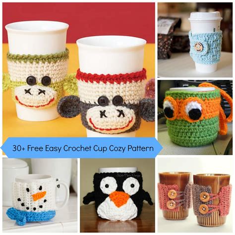 30 Free Easy Crochet Cup Cozy Pattern Jenny Teddy