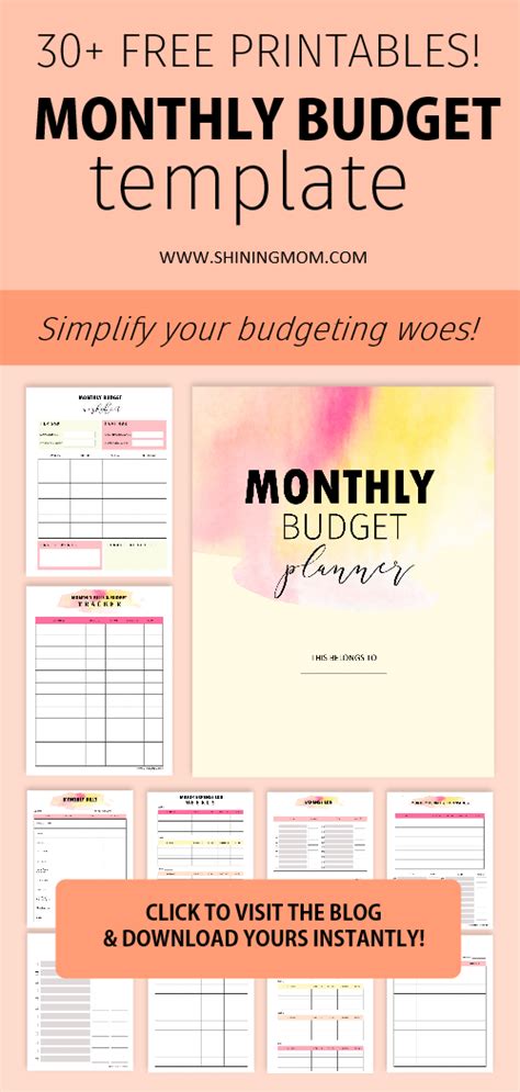 Monthly Budget Template : 30 Free Sheets to Use Outright!