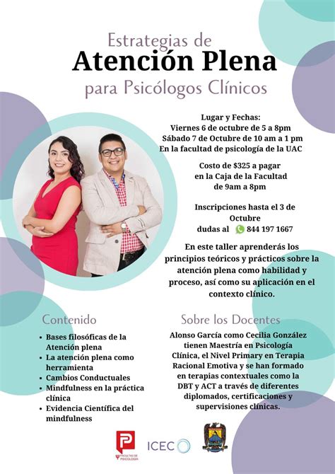 Invita Facultad de Psicología UAdeC al taller Estrategias de Atención