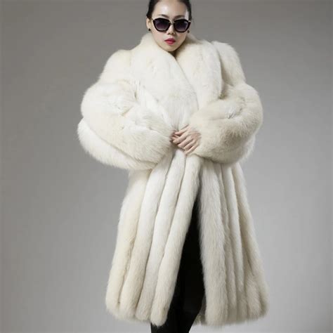 Free Shipping Winter High Quality X Long Natural Genuine White Fox