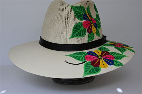 Mexican Hand Painted Floral Sombrero Hat