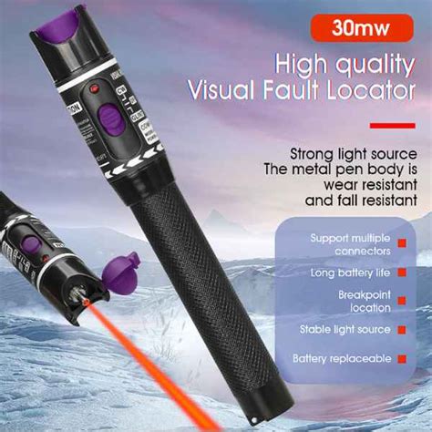 Visual Fault Locator Vfl Fiber Optic Cable Tester Meter 30 Mw 30 Km