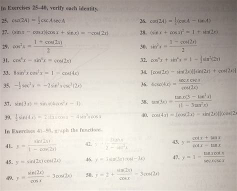 35 Double Angle Identities Worksheet - support worksheet