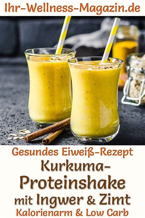 Proteinshake mit Kurkuma Ingwer und Zimt Eiweißshake Rezept zum