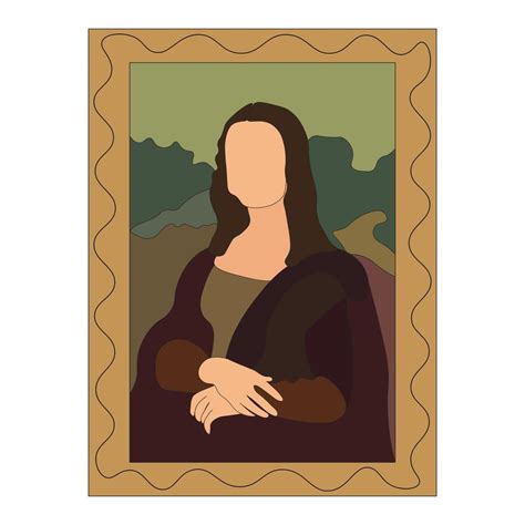 Desenho Da Mona Lisa - lineal plano ilustración de retrato el mona Lisa por Leonardo da vinci ...