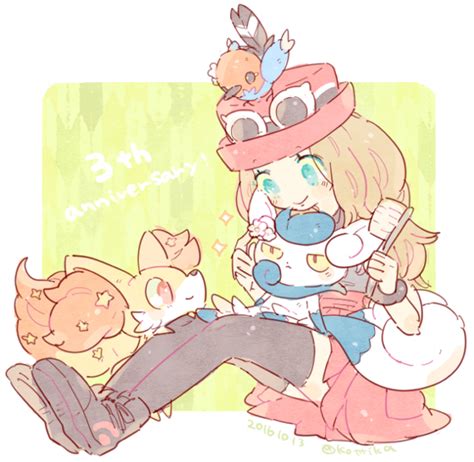 Serena Fennekin Meowstic Fletchling And Meowstic Pokemon And 1