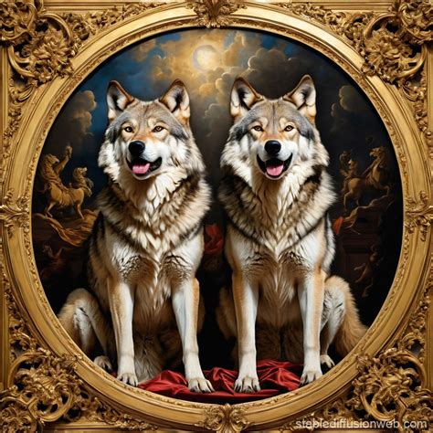 Two Wolves Portrayal Stable Diffusion Online
