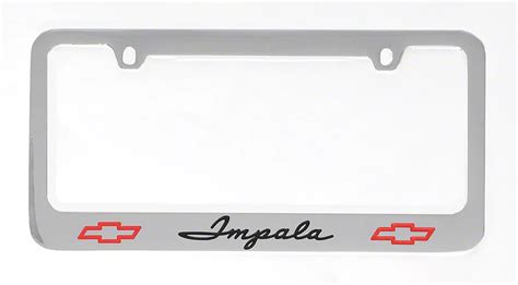 Ecklers Frame License Plate Chrome Impala Script And Bowtie 61 62