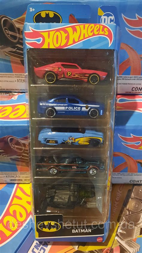 Hot Wheels 5 Car Pack Batman HLY68 Mattel Хот Вілс Базові колекційні машинки Бетмен продаж