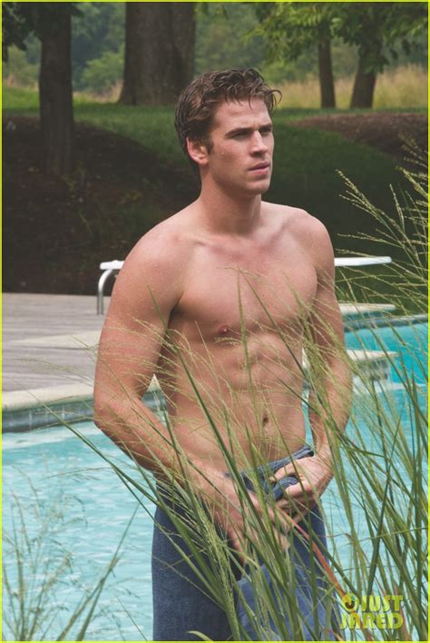 Liam Hemsworth Shirtless In A Towel For Paranoia Photo