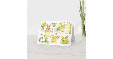 Easter Bunny Paper Doll Card Zazzle