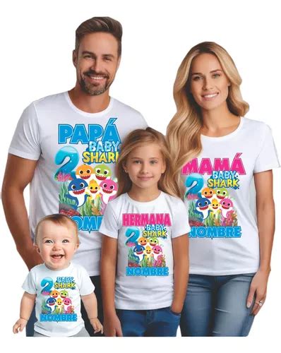 Kit Familiar Playeras Personalizadas Cumplea Os Baby Shark Env O Gratis