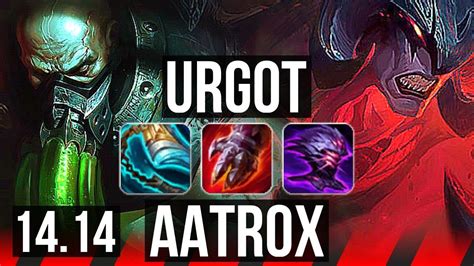 Urgot Vs Aatrox Top 1009 Legendary 500 Games Euw Master 14