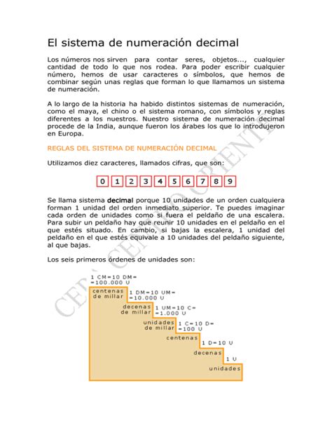 El Sistema De Numeración Decimal