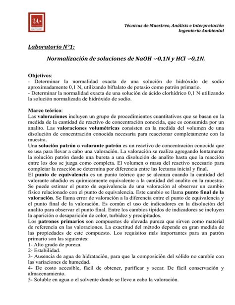 lab 1 Normalización de soluciones Rev1