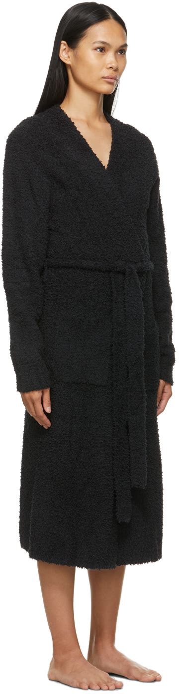 Skims Black Knit Cozy Robe Skims