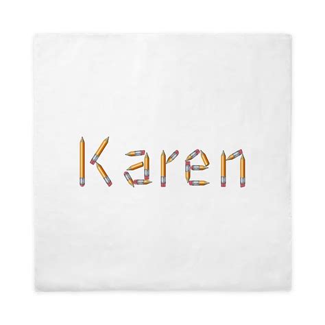 Karen Pencils Queen Duvet Cover Cafepress