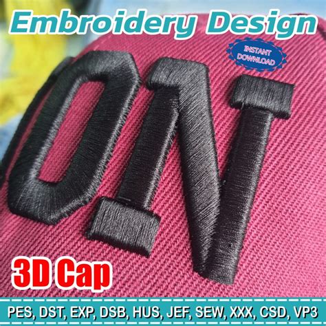 Design to Embroider 3D foamy Cap / 3D College Puff Foam Embroidery Font