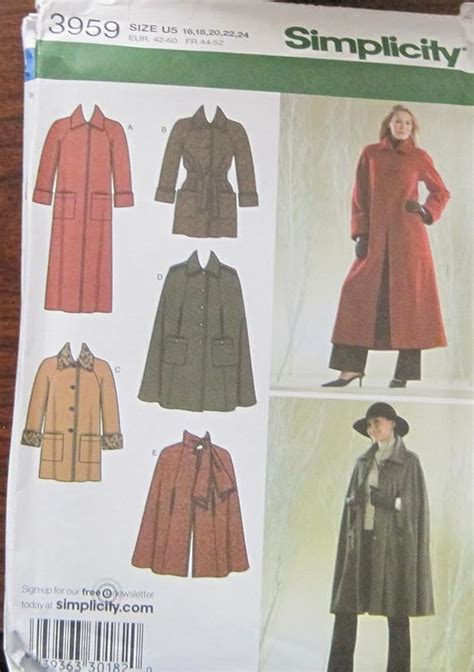 Amazon SIMPLICITY PATTERN 3959 MISSES MISS PETITE LINED COAT OR