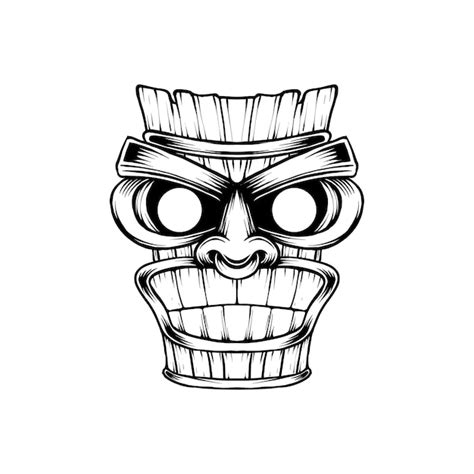 Hawaiian Tiki Masks Coloring Pages