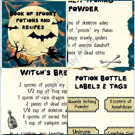 Halloween Potions And Recipes Sensory Bin Halloween Party Mud Kitchen Activity 14 Pages Digital