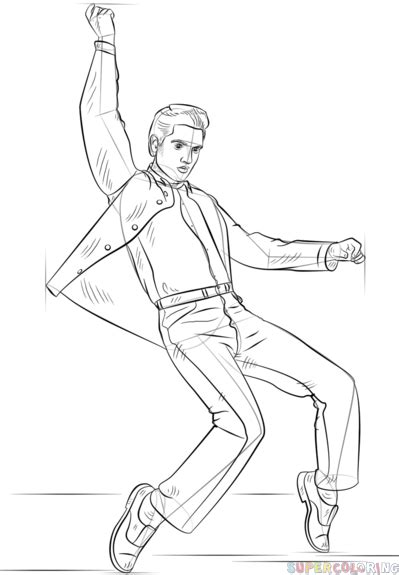 How To Draw Elvis Presley Step By Step Drawing Tutorials