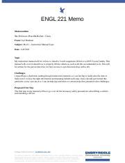 Mod 2 Topic Memo Docx ENGL 221 Memo Memorandum To Professor