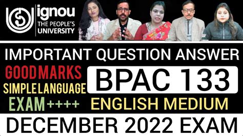 Bpac Important Questions In English December Exam Bpac