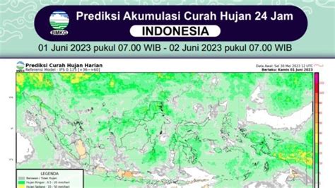 Prakiraan Hujan Di Indonesia Hari Ini Kamis 1 Juni 2023 BMKG Wilayah