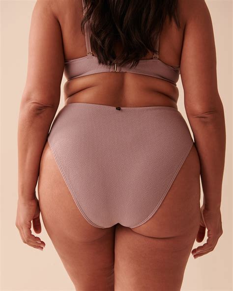 CASABLANCA TEXTURED High Waist Bikini Bottom Cocoa La Vie En Rose
