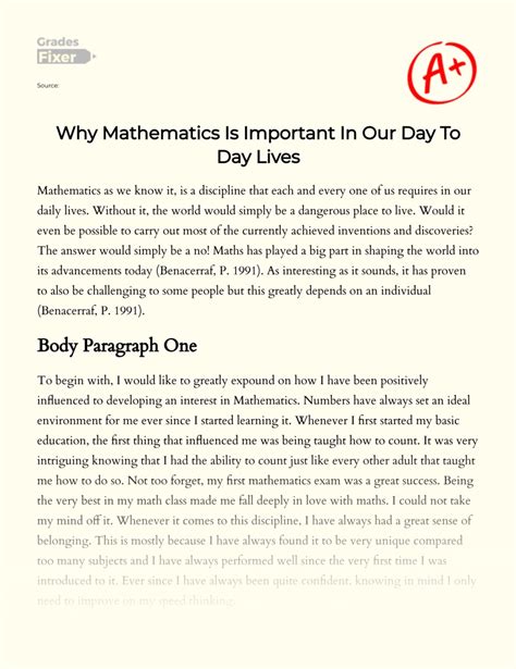 Mathematics In Everyday Life Most Vital Discipline [essay Example] 795 Words