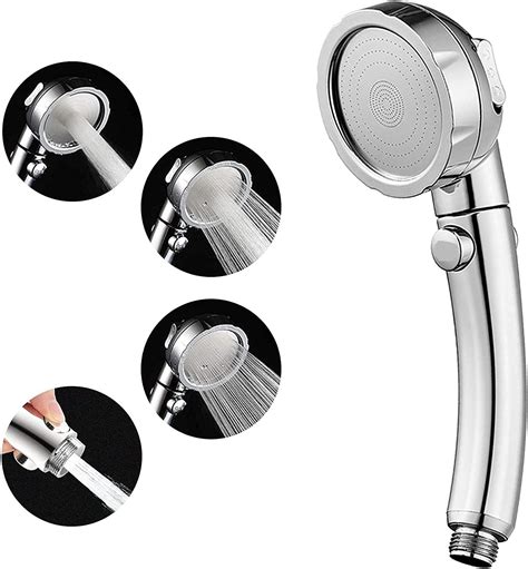 High Pressure Handheld Shower Head With On Off Pause Switch 3 Spray