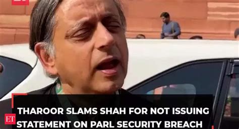 Security Breach Shashi Tharoor Slams Hm Amit Shah For Not Issuing