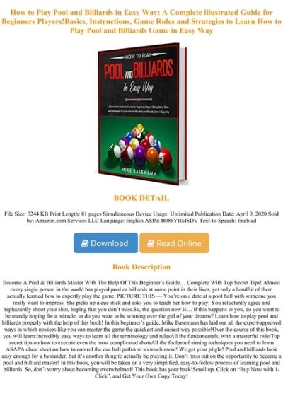 Ebook Reading How To Play Pool And Billiards In Easy Way A Complete