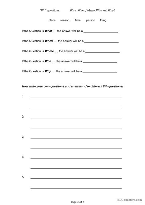 Wh Questions English Esl Worksheets Pdf And Doc