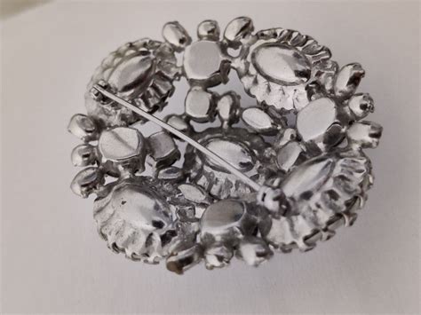 Exquisite Schreiner Brooch Clear Crystals Unsigned Vintage Ebay