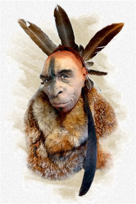 Feathered Neanderthal Digital Art by Weston Westmoreland