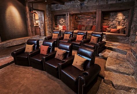 Rustic Home Theater With Columns And Carpet Zillow Digs Zillow