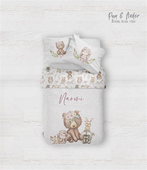 WOODLAND BEDDING SET, Girl Toddler Bedding, Baby Blanket ...