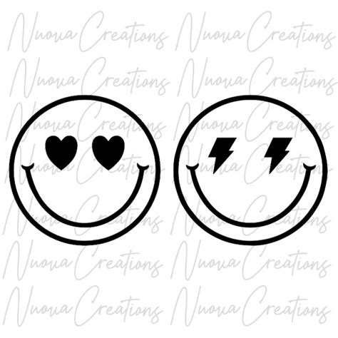 Retro Smiley Faces Svg Cut File Digital Download Trending Retro Svg Smiley Svg Etsy